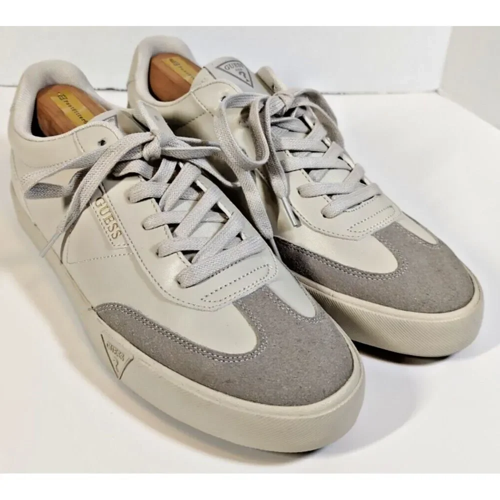 Guess Men's size 10.5 Beige Bazto Sneakers Gummy Designer Shoes New Rare!